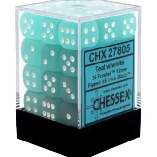 Sale Teal / White: Frosted 36d6 12mm Dice Block CHX 27805 - Miniature Marvels: Airplane Models & Painted Dice Dice