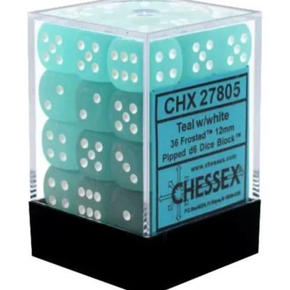 Sale Teal / White: Frosted 36d6 12mm Dice Block CHX 27805 - Miniature Marvels: Airplane Models & Painted Dice Dice