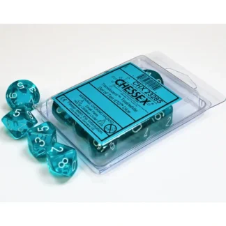 Clearance Teal / White: Translucent d10 Dice Set (10's) CHX 23285 - Miniature Marvels: Airplane Models & Painted Dice Dice