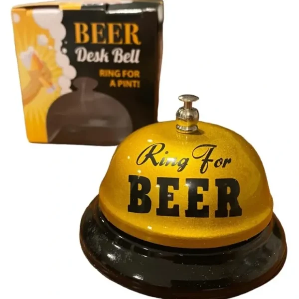 Flash Sale The Golden " Ring for BEER " Desk Bell - Gag Joke Bar Pub Office Kitchen Room - Miniature Marvels: Airplane Models & Painted Dice Egpull