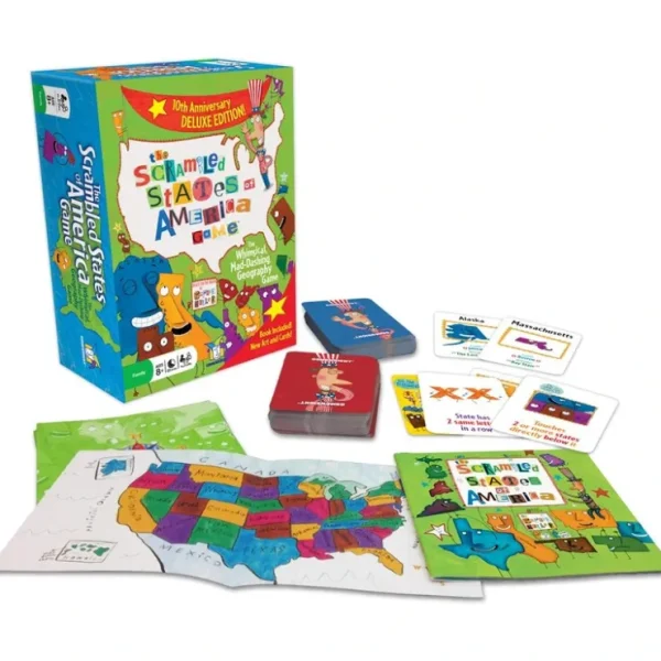 Sale The Scrambled States of America Game - Deluxe Edition: The Whimsical, Mad-Dashing Geography Game GWI 5505 - Miniature Marvels: Airplane Models & Painted Dice Board Game