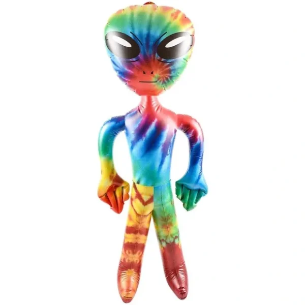 Shop 63" Tie Dye Space Alien Inflate - Inflatable 5 Foot Blow Up Prop UFO Child Play Toy - Miniature Marvels: Airplane Models & Painted Dice Egpull