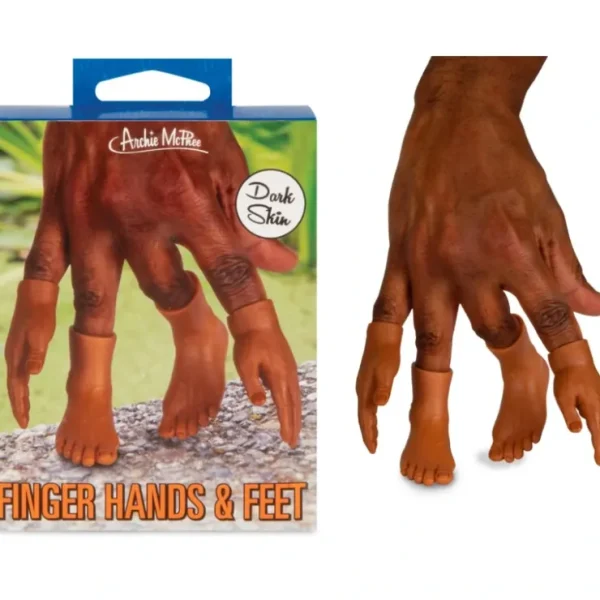 Cheap Tiny Finger Hands & Feet (DARK SKIN) Fun Puppet Gag Joke Toys - Archie McPhee - Miniature Marvels: Airplane Models & Painted Dice Egpull