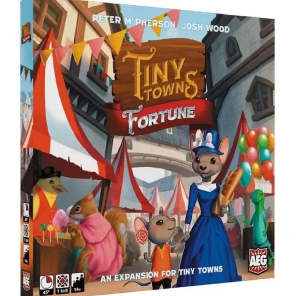 Flash Sale Tiny Towns: Fortune AEG 7072 - Miniature Marvels: Airplane Models & Painted Dice Board Game