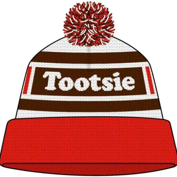 Cheap TOOTSIE Roll Candy Pom Pom Beanie Hat - Retro Trendy Skater Winter Soft Cap - Miniature Marvels: Airplane Models & Painted Dice Egpull