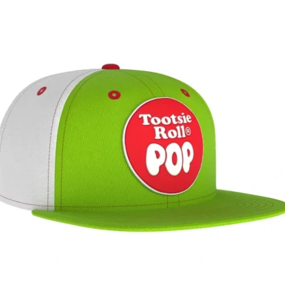 Discount Tootsie Roll Pop Snapback Hat - Retro Trucker Candy Embroidered Skater Ball Cap - Miniature Marvels: Airplane Models & Painted Dice Egpull