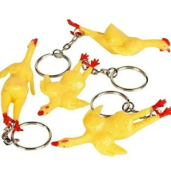 Online 144 TOTAL 3" Rubber Stretch Rubber Chicken Key Chain - Gag Gift Joke (12 dozen) - Miniature Marvels: Airplane Models & Painted Dice Egpull