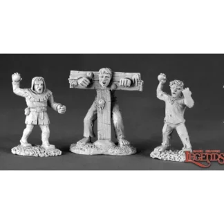 Hot Townsfolk XII - Pillory & Kids: Dark Heaven Legends RPR 03472 - Miniature Marvels: Airplane Models & Painted Dice Miniature