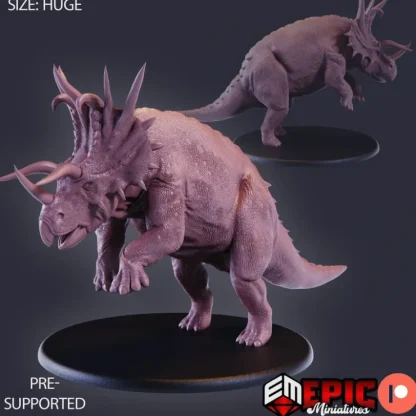 Store Triceratops Attacking - Miniature Marvels: Airplane Models & Painted Dice Miniature