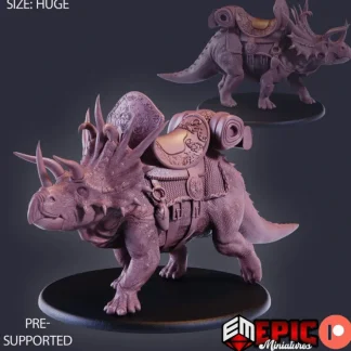 Hot Triceratops Walking With Mount - Miniature Marvels: Airplane Models & Painted Dice Miniature