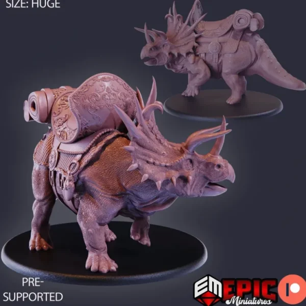 New Triceratops With Mount - Miniature Marvels: Airplane Models & Painted Dice Miniature