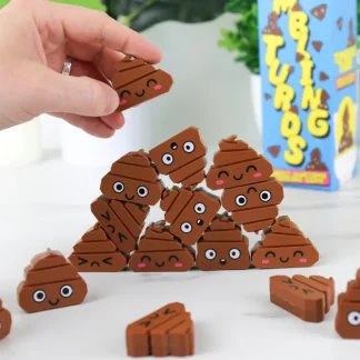 New Tumbling Turds - The Poop Stacking Game - Funny Gag Gift Stocking Stuffer - Miniature Marvels: Airplane Models & Painted Dice Egpull