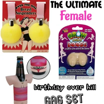 Discount ULTIMATE FEMALE GAG SET - Breast Suspenders + 1 Grow Boobies + 1 Trash Sleeve - Miniature Marvels: Airplane Models & Painted Dice Egpull