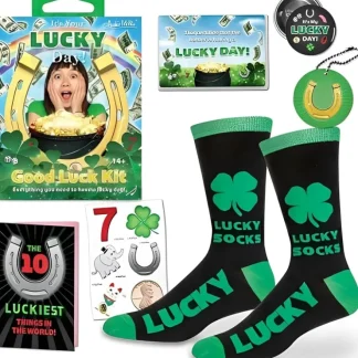 Best ULTIMATE GOOD LUCK KIT - Irish St. Patrick's Fun Party Gifts - Archie McPhee - Miniature Marvels: Airplane Models & Painted Dice Egpull