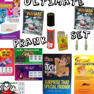 Online Ultimate Prank Set - Stink,Fart Bombs,Fake Lotto,Fart Spray,Worm,Itch Powder,etc - Miniature Marvels: Airplane Models & Painted Dice Egpull