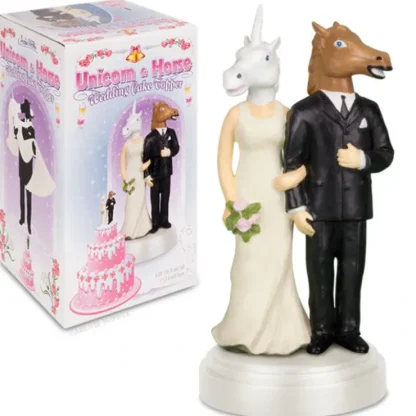 Hot Unicorn and Horse Wedding Cake Topper - Weird & Wacky Fun Decor! Archie McPhee - Miniature Marvels: Airplane Models & Painted Dice Egpull