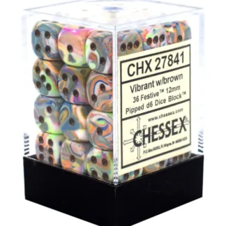 Store Vibrant / Brown: Festive 36d6 12mm Dice Block CHX 27841 - Miniature Marvels: Airplane Models & Painted Dice Dice