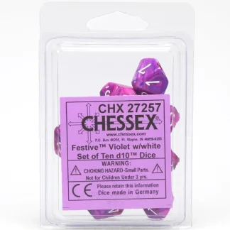 Best Sale Violet / White: Festive d10 Dice Set (10's) CHX 27257 - Miniature Marvels: Airplane Models & Painted Dice Dice