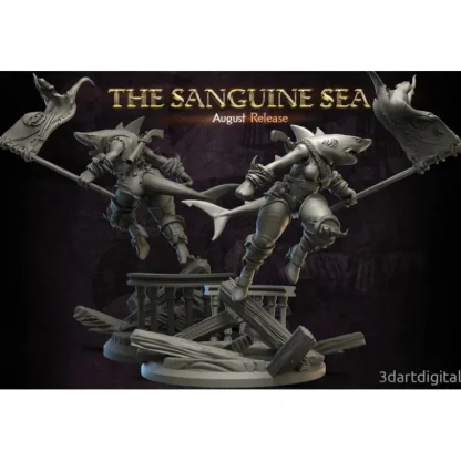 Store Wereshark Female With Flag - Miniature Marvels: Airplane Models & Painted Dice Miniature