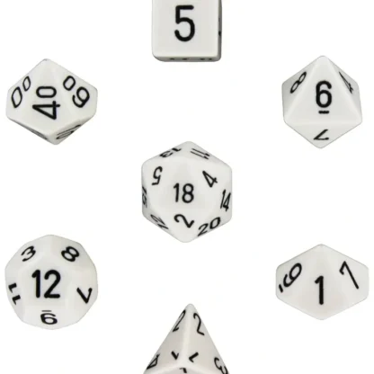 Fashion White with Black: Opaque Polyhedral Dice Set (7's) CHX 25401 - Miniature Marvels: Airplane Models & Painted Dice Dice