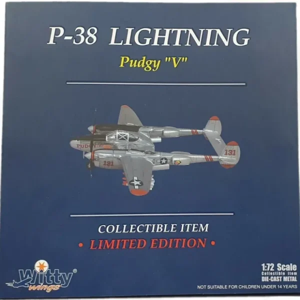 Best Sale Witty Wings WTW-72-020-009 1:72 P-38 Lightning Pudgy V - Miniature Marvels: Airplane Models & Painted Dice Airplane Model