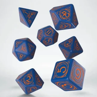 Sale Wizard Dark-Blue & Orange Dice Set QWS SWIZ90 - Miniature Marvels: Airplane Models & Painted Dice Dice