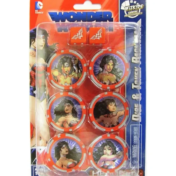 Hot Wonder Woman Dice & Token Pack: DC Comics HeroClix WZK 72080 - Miniature Marvels: Airplane Models & Painted Dice Miniature