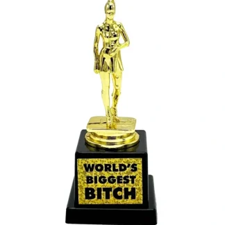 Best World's Biggest Bitch Trophy Golden Award - Funny Novelty Joke Gag Gift - Miniature Marvels: Airplane Models & Painted Dice Egpull