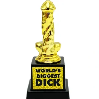 Clearance World's Biggest Dick Trophy - Willy Pecker Golden Award - Adult Joke Gag Gift - Miniature Marvels: Airplane Models & Painted Dice Egpull