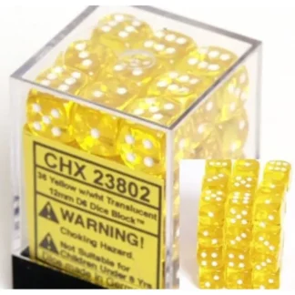 Cheap Yellow with White: Translucent 36d6 12mm Dice Block CHX 23802 - Miniature Marvels: Airplane Models & Painted Dice Dice