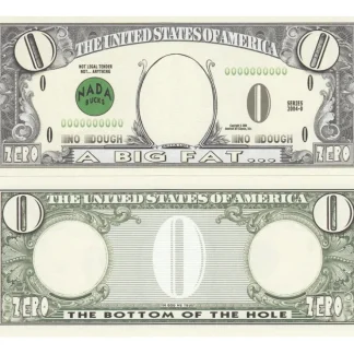 Best Sale 1000 - ZERO 0.00 Dollar Worthless Novelty Fake Play Bills - funny gag prank joke - Miniature Marvels: Airplane Models & Painted Dice Egpull